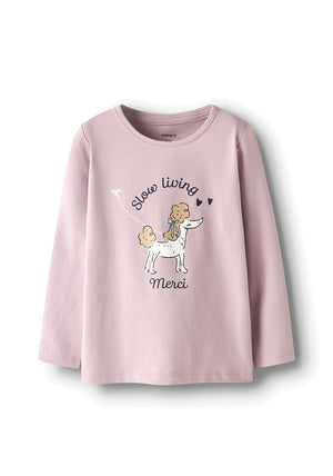 Name It Mini Girl Rogina Long Sleeve Top, Lilac