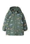 Name It Mini Boy Maxi Dino Padded Coat, Green