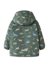 Name It Mini Boy Maxi Dino Padded Coat, Green