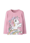 Name It Mini Girl Jolla Pony Long Sleeve Top, Pink