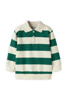 Name It Mini Boy Lev Long Sleeve Polo Sweater, Green