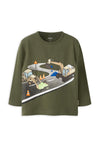 Name It Mini Boy Nick Construction Long Sleeve Top, Green