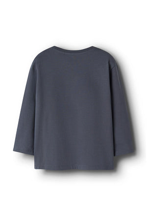 Name It Mini Boy Andreas Paw Long Sleeve Top, Dark Grey