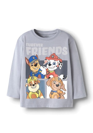 Name It Mini Boy Andreas Paw Long Sleeve Top, Grey