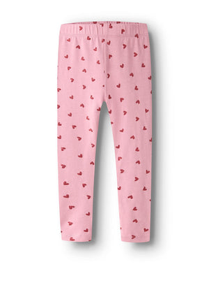 Name It Mini Girl Vivian Glitter Heart Legging, Pink