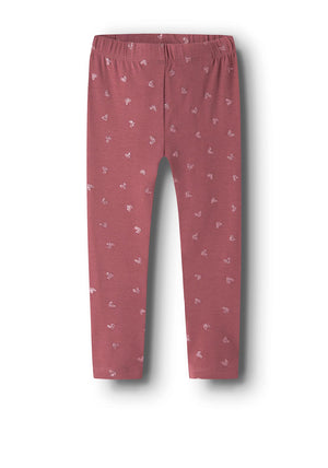 Name It Mini Girl Vivian Glitter Heart Legging, Pink