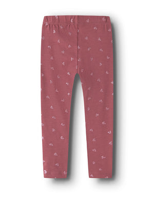 Name It Mini Girl Vivian Glitter Heart Legging, Pink