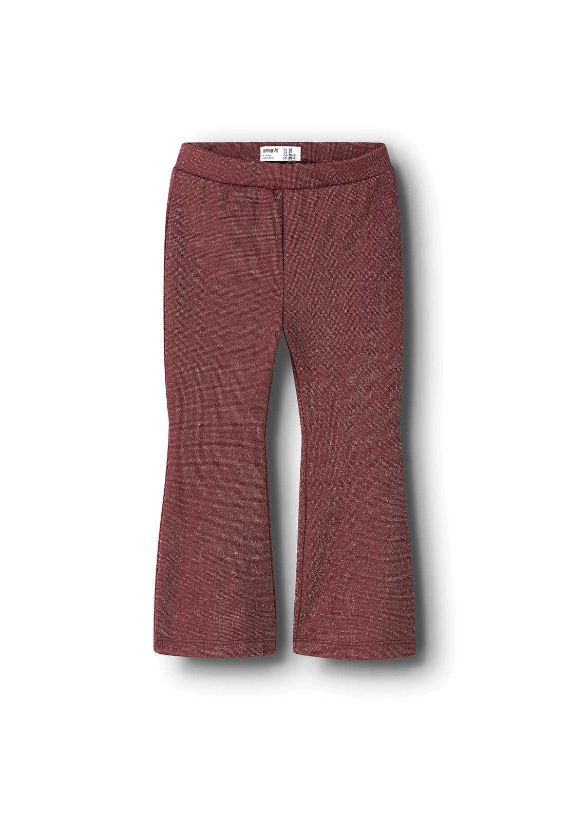 Name It Mini Girl Roisin Glitter Flare Trouser, Wine