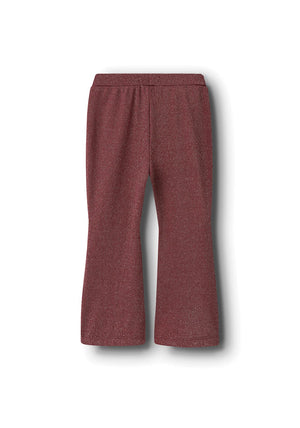 Name It Mini Girl Roisin Glitter Flare Trouser, Wine