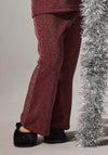 Name It Mini Girl Roisin Glitter Flare Trouser, Wine