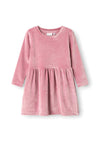 Name It Mini Girl Veloa Long Sleeve Velour Dress, Pink