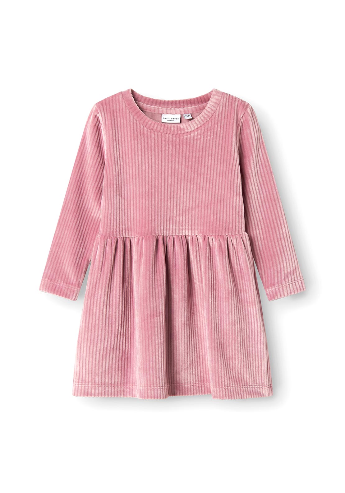 Name It Mini Girl Veloa Long Sleeve Velour Dress, Pink