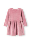 Name It Mini Girl Veloa Long Sleeve Velour Dress, Pink