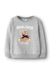Name It Mini Girl Teddy Long Sleeve Sweater, Grey