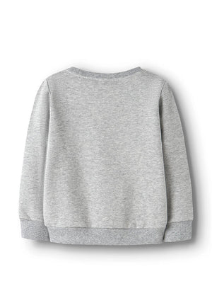 Name It Mini Girl Teddy Long Sleeve Sweater, Grey