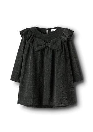 Name It Mini Girl Roisin Long Sleeve Glitter Dress, Black
