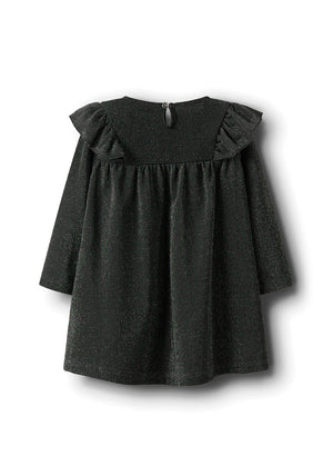 Name It Mini Girl Roisin Long Sleeve Glitter Dress, Black