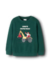 Name It Mini Boy Christmas Long Sleeve Sweater, Green