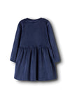 Name It Mini Girl Veloa Long Sleeve Velour Dress, Navy