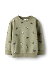 Name It Mini Boy Vano Long Sleeve Tractor Sweater, Green
