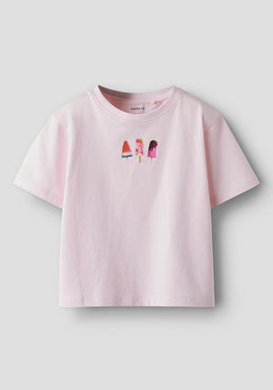 Name It Mini Girl Finina Short Sleeve Tee, Ballerina