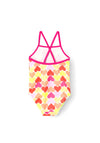 Name It Mini Girl Zille Heart Swimsuit, Bright White