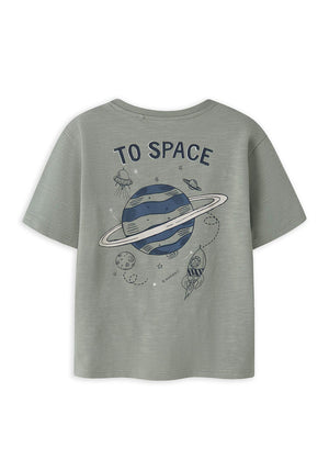 Name It Mini Boy Dib Space Short Sleeve Tee, Green