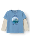 Name It Mini Boy Kekan Long Sleeve Top, Coronet Blue