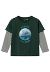 Name It Mini Boy Kekan Long Sleeve Top, Pine Grove
