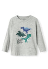 Name It Mini Boy Kelto Long Sleeve Top, Grey Melange