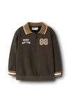 Name It Mini Boy Ramse Long Sleeve Polo Sweater, Brown