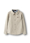 Name It Mini Boy Rekid Long Sleeve Stripe Shirt, Beige
