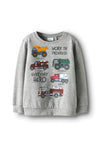 Name It Mini Boy Morson Tonka Long Sleeve Sweater, Grey
