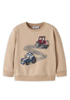 Name It Mini Boy Tractor Long Sleeve Sweater, Beige