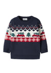 Name It Mini Boy Rissi Long Sleeve Knit Jumper, Navy