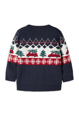 Name It Mini Boy Rissi Long Sleeve Knit Jumper, Navy