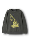 Name It Mini Boy Vion Digger Long Sleeve Sweater, Grey