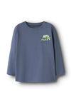 Name It Mini Boy Velix Car Long Sleeve Top, Navy
