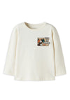 Name It Mini Boy Walde Camping Long Sleeve Top, Off White