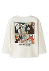 Name It Mini Boy Walde Camping Long Sleeve Top, Off White
