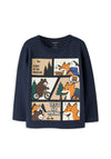 Name It Mini Boy Walde Camping Long Sleeve Top, Navy