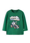 Name It Mini Boy Lawrence Tractor Long Sleeve Top, Green