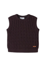 Name It Mini Boy Raffat Knit Vest, Brown