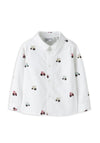 Name It Mini Boy Tractor Print Long Sleeve Shirt, White