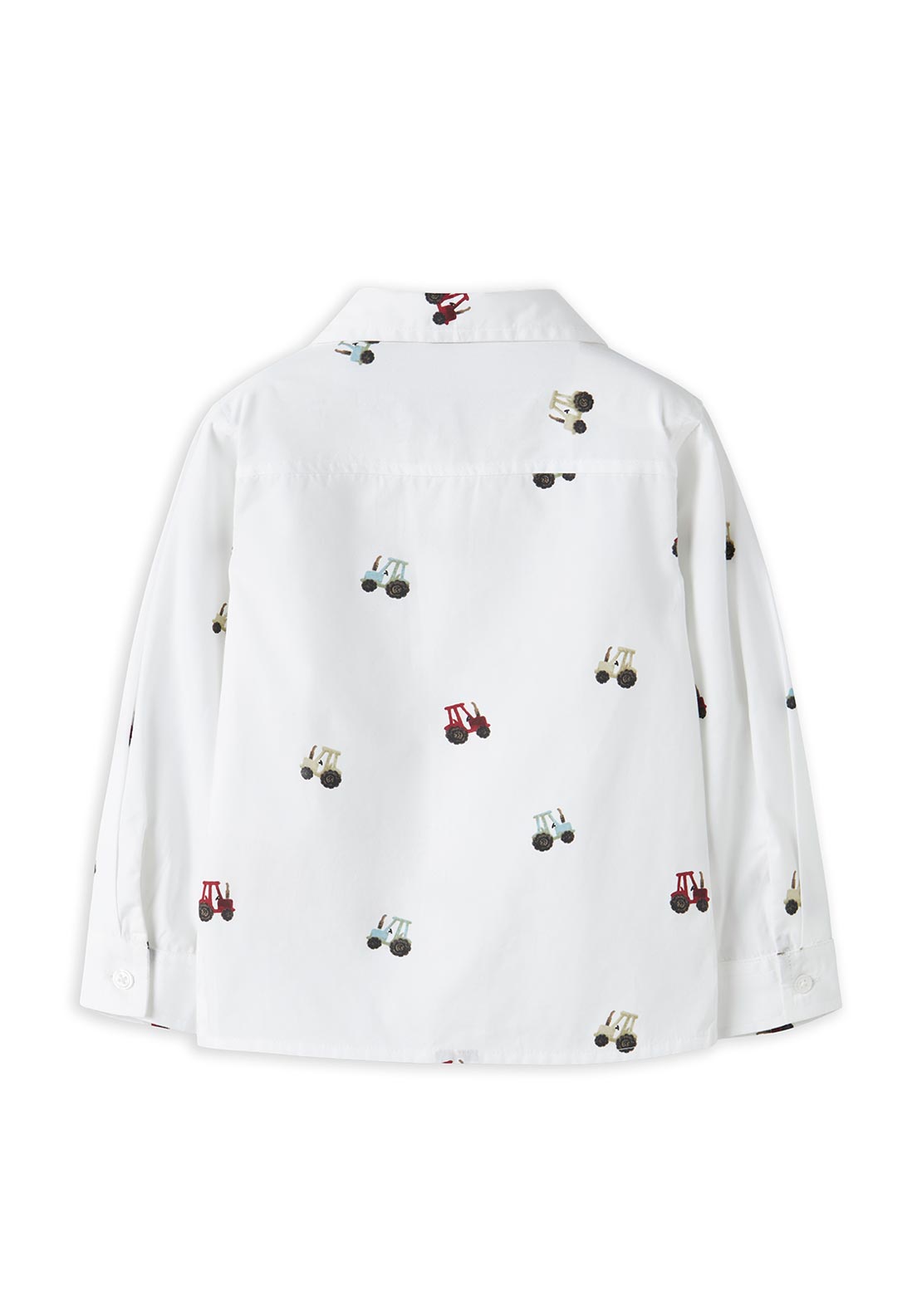 Name It Mini Boy Tractor Print Long Sleeve Shirt, White