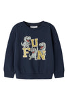 Name It Mini Boy Vildar Dino Long Sleeve Sweater, Navy