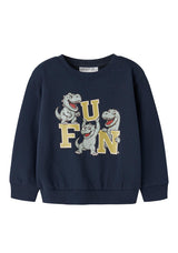 Name It Mini Boy Vildar Dino Long Sleeve Sweater, Navy