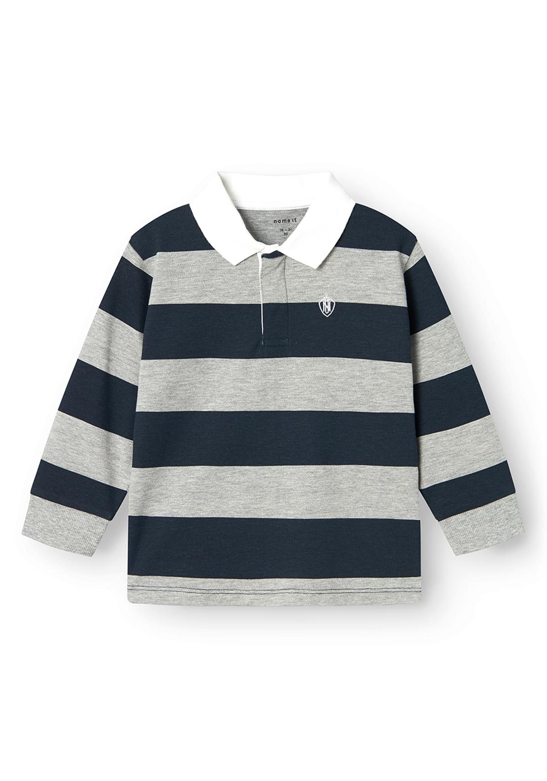 Name It Mini Boy Robert Long Sleeve Polo Top, Dark Sapphire