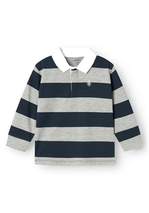 Name It Mini Boy Robert Long Sleeve Polo Top, Dark Sapphire
