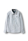 Name It Mini Boy Rekid Long Sleeve Stripe Shirt, Grey